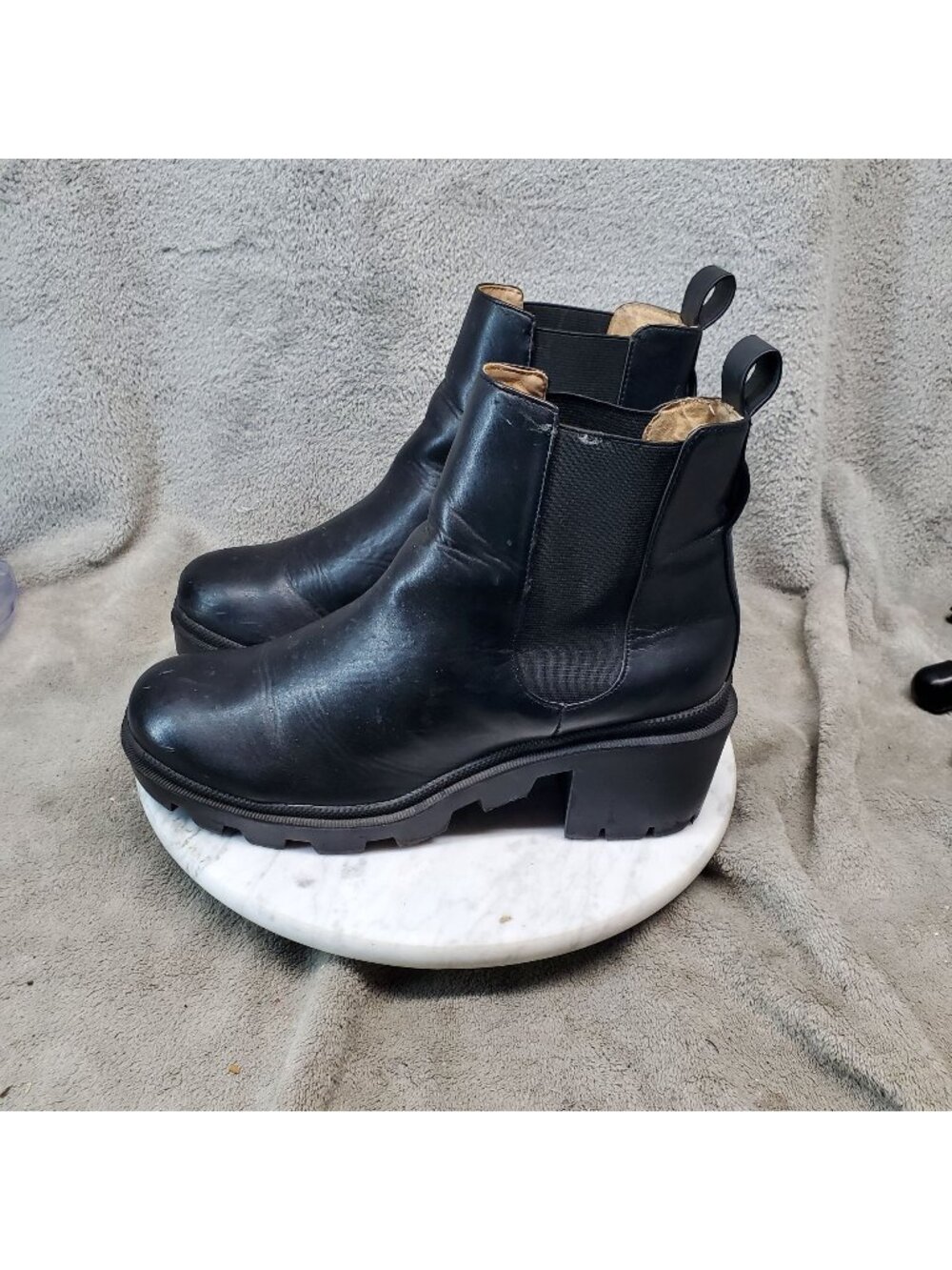 Steve Madden Shoes Womens Size 9 Amulet Black Leather Chelsea Boots *Read*